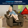 thumbnail image 6 of Flash Furniture Charlie Microfiber Kids Recliner with Storage Arms, Brown, 6 of 14