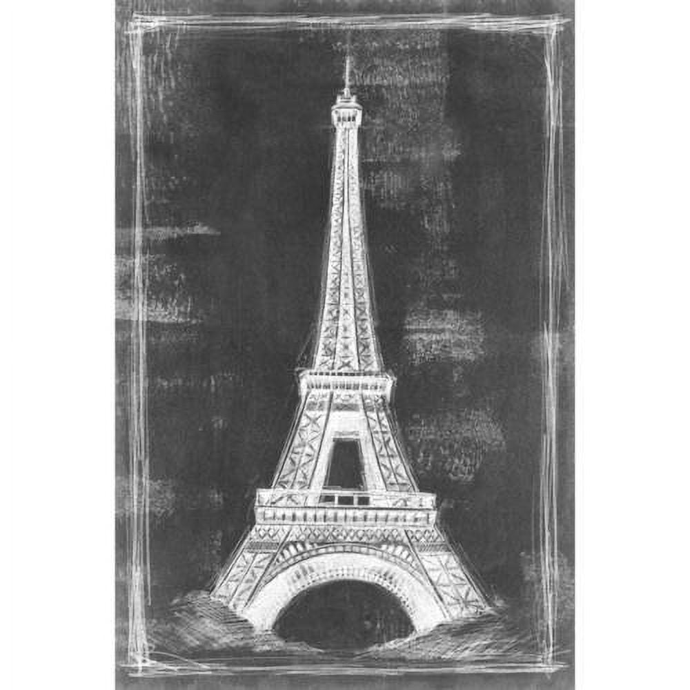 Marmont Hill "Eiffel Tower Blueprint" Painting Print on Wrapped Canvas