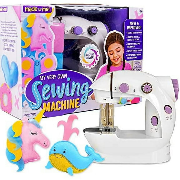 Made By Me My Very Own Sewing Machine, Portable Battery Powered First Sewing Machine, Includes Fabric, Thread, Measuring Tape, & Stuffing, Beginner Sewing Machine for Kids Ages 8 