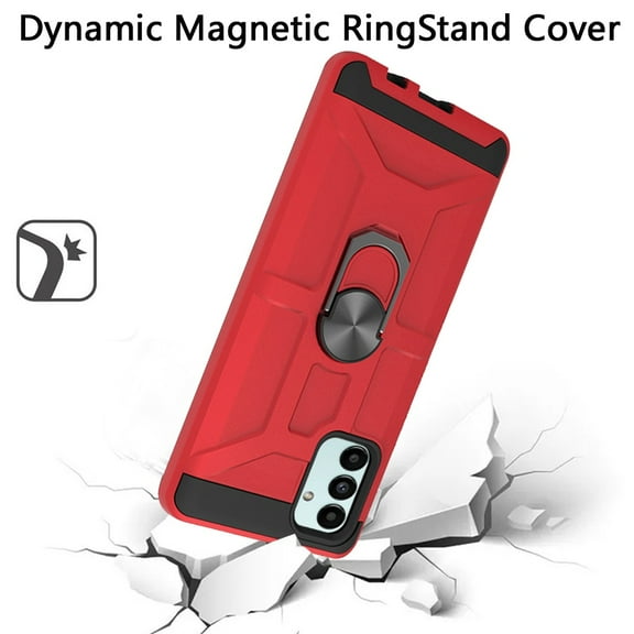 For Samsung Galaxy A13 5G Hybrid Stand Kickstand Ring Holder [360° Rotating] Armor Dual Layer Hard TPU Work with Magnetic Car Mount Cover ,Xpm Phone Case [Red]