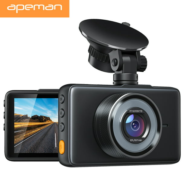 discreción pirámide Contrapartida APEMAN C450 Dash Cam 1080P FHD 3" Car Camera 170° Wide Angle Screen,  Parking Monitor, Black - Walmart.com