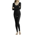 thumbnail image 2 of Uaswgudfs Women's Crew Neck Long Sleeve Seamless Thermal Underwear Set Self Heating Winter Base Layer Snug Fitted Cotton, 2 of 9
