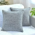thumbnail image 5 of Stitched Edge Modern Textured Pillow Covers Set of 2 (26 x 26 inch Heather Gray) / Large Soft Farmhouse Cushion Covers / Big Square Pillow Cases / Decorative Euro Shams, 5 of 5