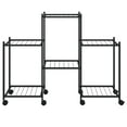 thumbnail image 3 of vidaXL Flower Stand with Wheels 32.7"x9.8"x25" Black Iron, 3 of 5