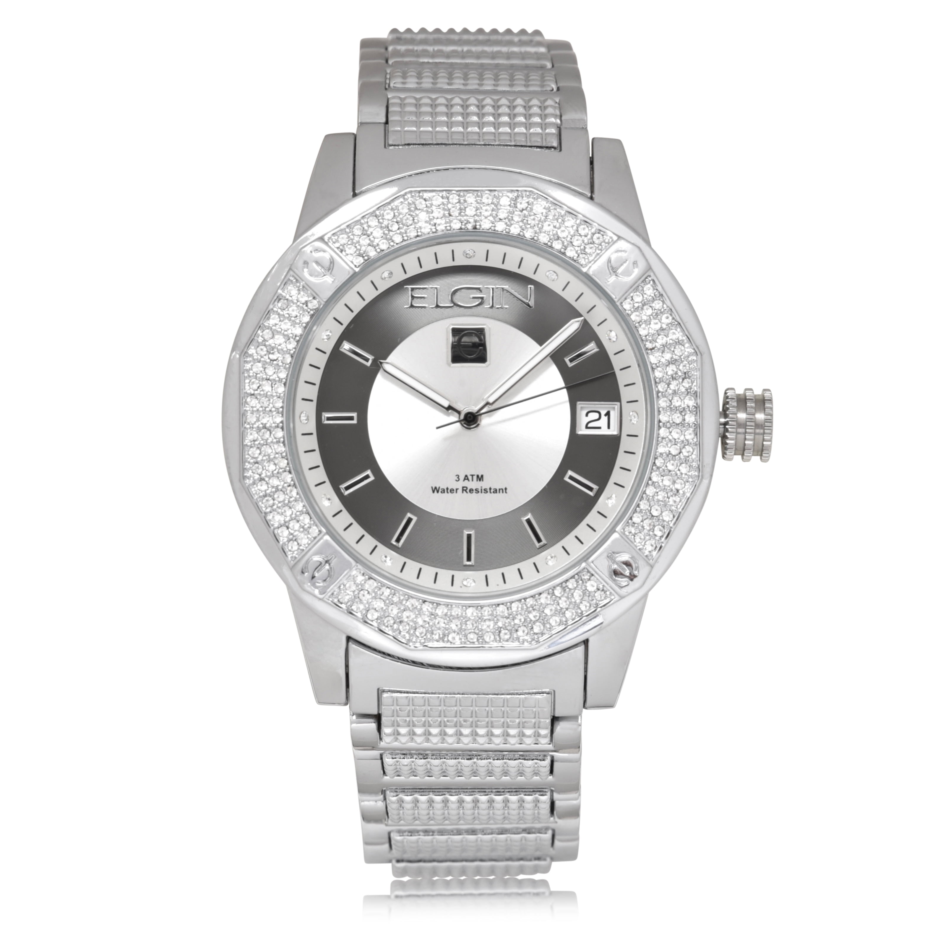 elgin mens diamond watch
