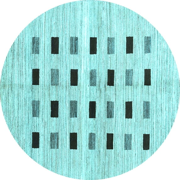 Ahgly Company Indoor Round Solid Light Blue Modern Area Rugs, 5' Round