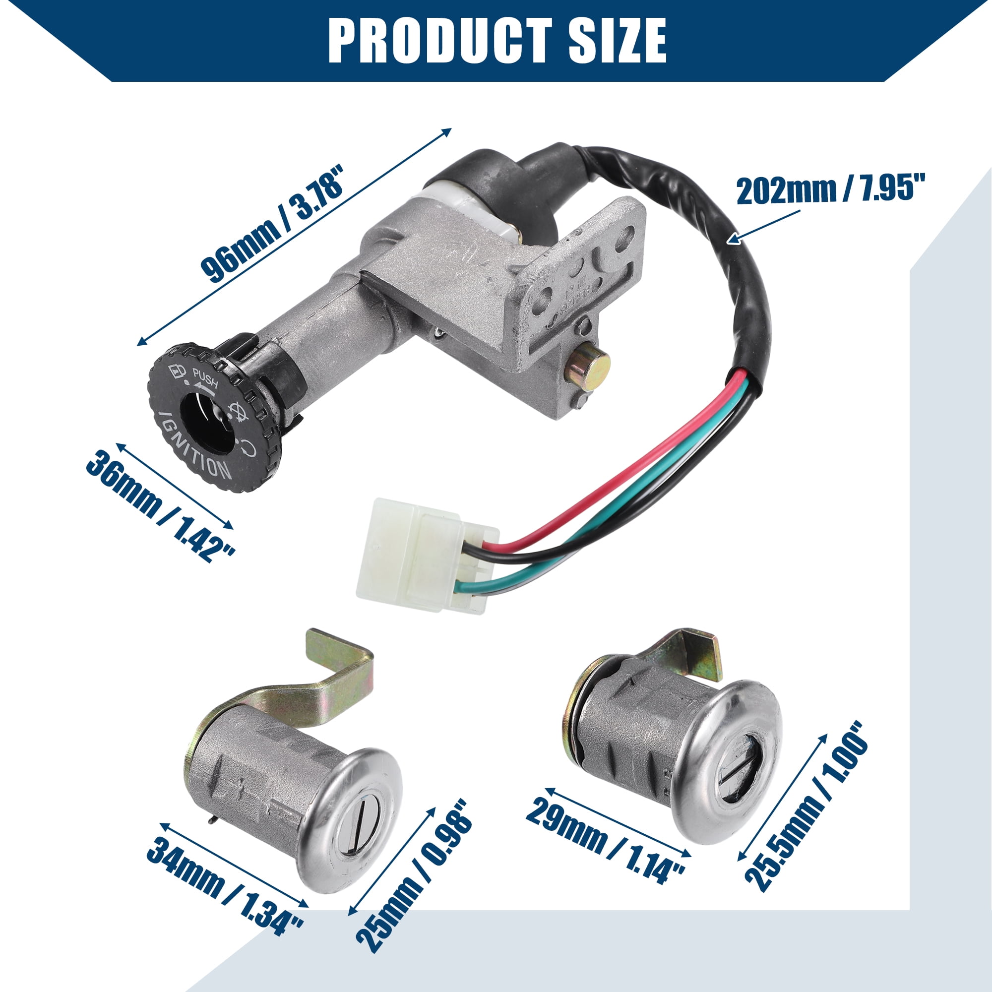 Unique Bargains Ignition Switch Lock Cylinder Panel Lock for GY6 49cc 50cc 125cc 150cc