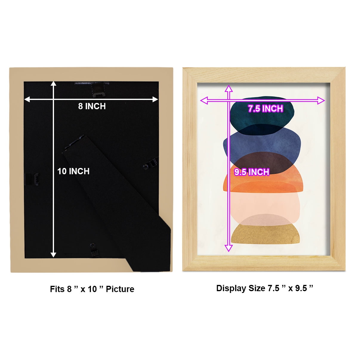 Mod Pods I -Framed Print w/glass-Natural Wood