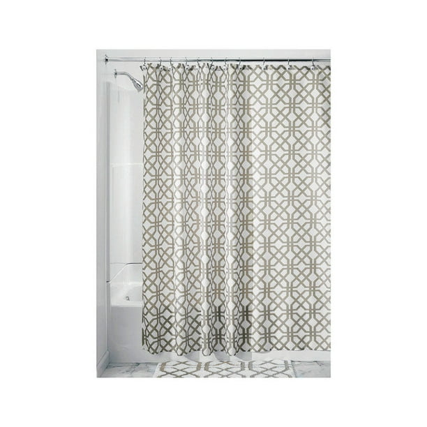 Cortina de ducha iDesign Trellis de poliéster beige 180 x 180 cm