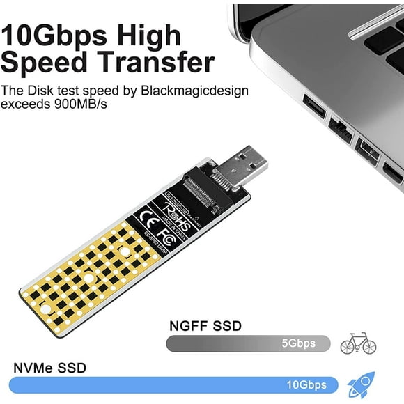ACASIS NVME/SATA Hard Disk Expansion Card M.2 to USB 3.1 Gen 2 SSD Reader for M Key & B+M Key, AC-SP02