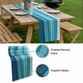 thumbnail image 5 of Turquoise Striped Table Runner - 60 Inch Long, Kitchen Dining Table Runner Dresser Scarves, Modern Abstract Art Wave Moire Gradient Farmhouse Decor for Coffee Tables Wedding Party Banquet, 5 of 8