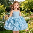 thumbnail image 2 of HJYCHN Dresses for Girls Spaghetti Strap Square Neck Party Dress with Pleated Bodice and Layered Ruffled Skirt for Kids Dress 6-7 Years, 2 of 9