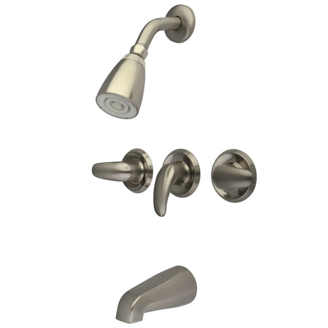 Kingston Brass KB238LL Tub and Shower Faucet, Brushed Nickel