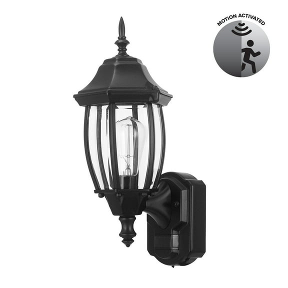 Globe Electric Ashford Matte Black Motion-Sensing LED Wall Lantern
