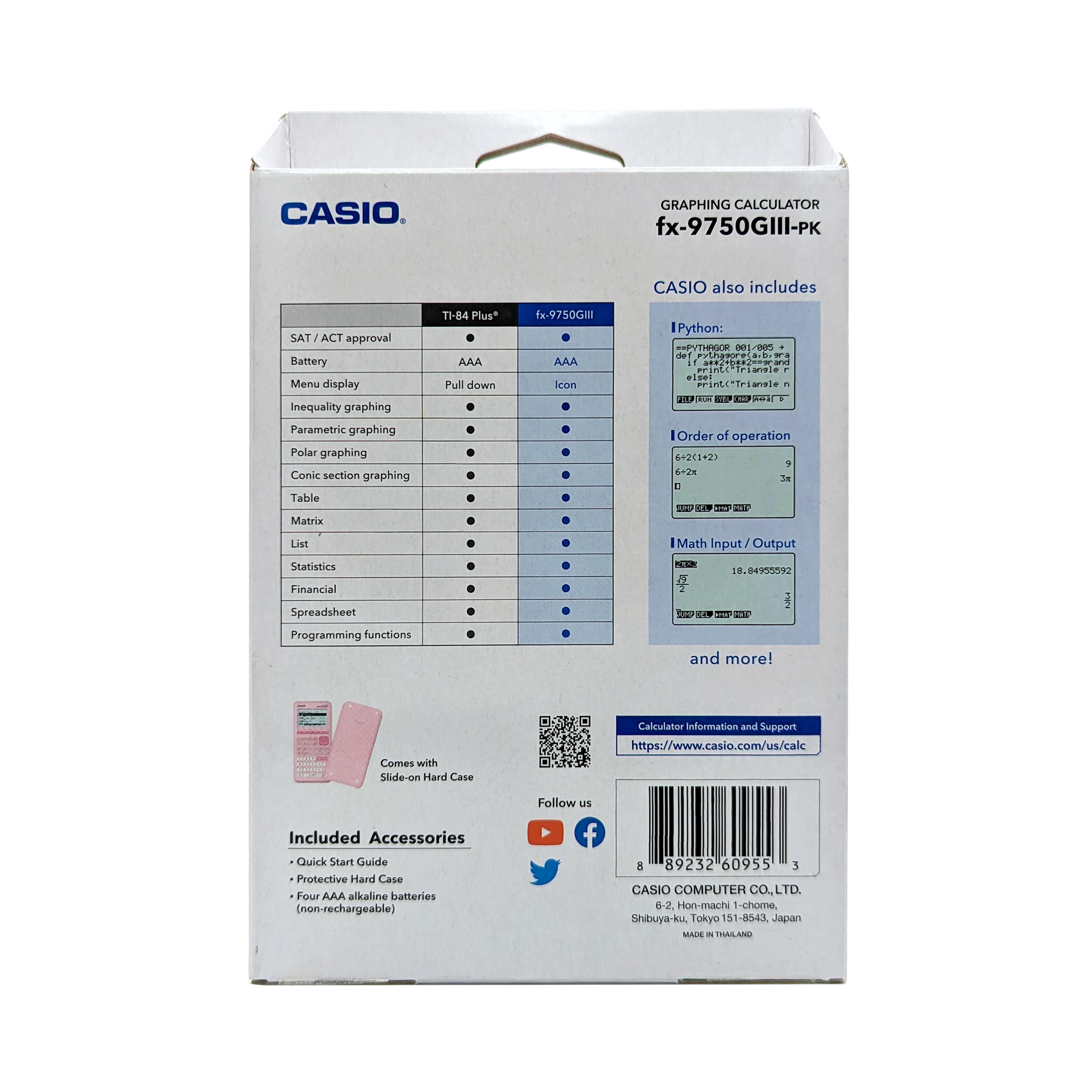 Casio FX-9750G111 Pink Graphing Calculator