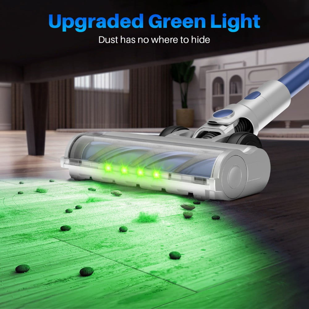 BSNAW Cordless Stick Vacuum Cleaner,8-in-1 Lightweight Vacuums Cleaners with 50Min Runtime, Green LED Headlight for Pet Hair Carpet Hard Floor