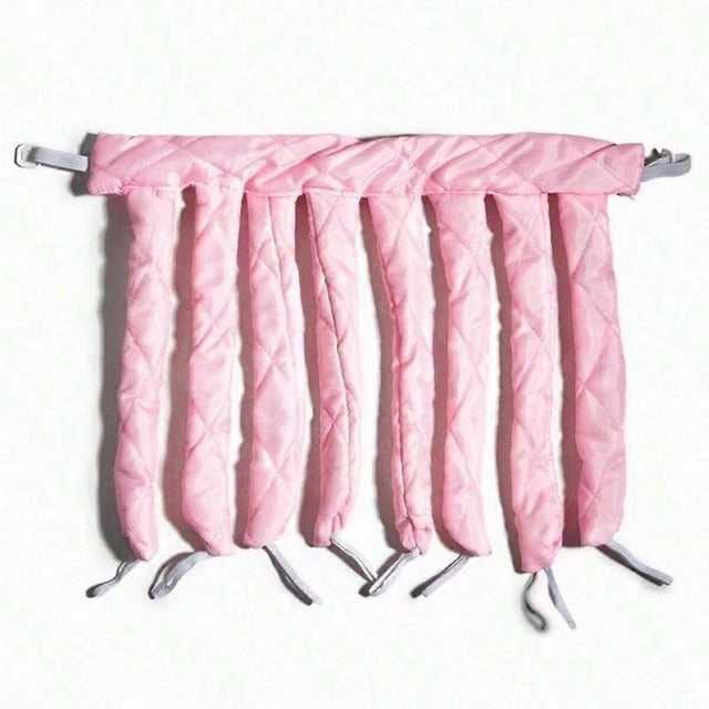 Rizador de pelo Octopus sin calor con pinza SleepFriendly para ondas nocturnas, peinado suave sin calor, rosa