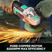Litheli 20V Cordless Angle Grinder, 4-1/2″ Grinders Power Tools, Battery Cut-Off Tool, 5 Grinding Wheels (Flap Disc), 5 Cutting Wheels With 4.0 Ah Battery & 2.4 A Charger
