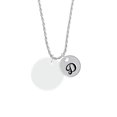 thumbnail image 2 of Delight Jewelry Acrylic 1 1/8" Disc Imitation Pearl Silvertone Script Initial Disc - D - Charm Necklace, 20"+3", 2 of 4