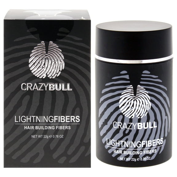 Lightning Hair Building Fibers - 4 Medium Brown by Crazy Bull Hair for Men - 0.78 oz Fiber