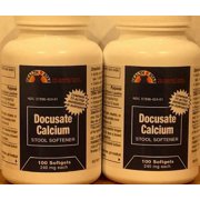 Angle View: Docusate Calcium 240mg Stool Softener 100 Softgels 2 Pack GC. EXP 3/24 Discontinued.