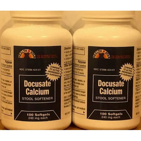 Docusate Calcium 240mg Stool Softener 100 Softgels 2 Pack GC. EXP 3/24 Discontinued.