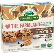 Cascadian Farm Organic Protein Bars, Chewy Granola Bars, Peanut Butter Chocolate Chip, 5 Bars