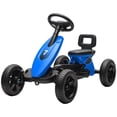 thumbnail image 1 of Qaba Pedal Go Kart - Blue Outdoor Ride-On Toy with EVA Wheels & Metal Frame - 33.7" x 19.3" - Perfect for Garden Play & Skill Development, 1 of 7