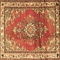 thumbnail image 1 of Ahgly Company Indoor Square Medallion Brown Traditional Area Rugs, 4' Square, 1 of 4
