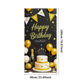 thumbnail image 3 of Glittery Gold Happy Birthday Backdrop Banner with Star Elements Party Supplies for Birthday Party Photography Props and Decors, 3 of 8