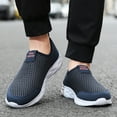 thumbnail image 6 of Mens Breathable Sneakers Lightweight Comfortable Casual Fitness Shoes Non-slip Flat Outdoor Walking Shoes Blue 6 US, 6 of 7