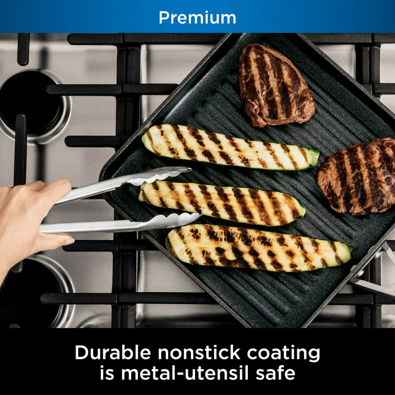 Ninja Foodi NeverStick Premium 11 Square Griddle Pan, Slate Gray