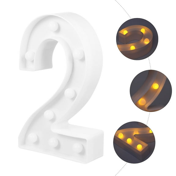 Worgeous LED Light Sign LED Marquee Number Light Sign PVC 1Set for New Year Celebration