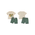 thumbnail image 2 of BemeyourBBs Baby Boy Girls First Birthday Outfit Wild One Years Old Birthday Summer Clothes Short Sleeve Letters Zoo Animals Print T Shirt Tops and Elastic Waist Pockets Shorts Set, 2 of 9