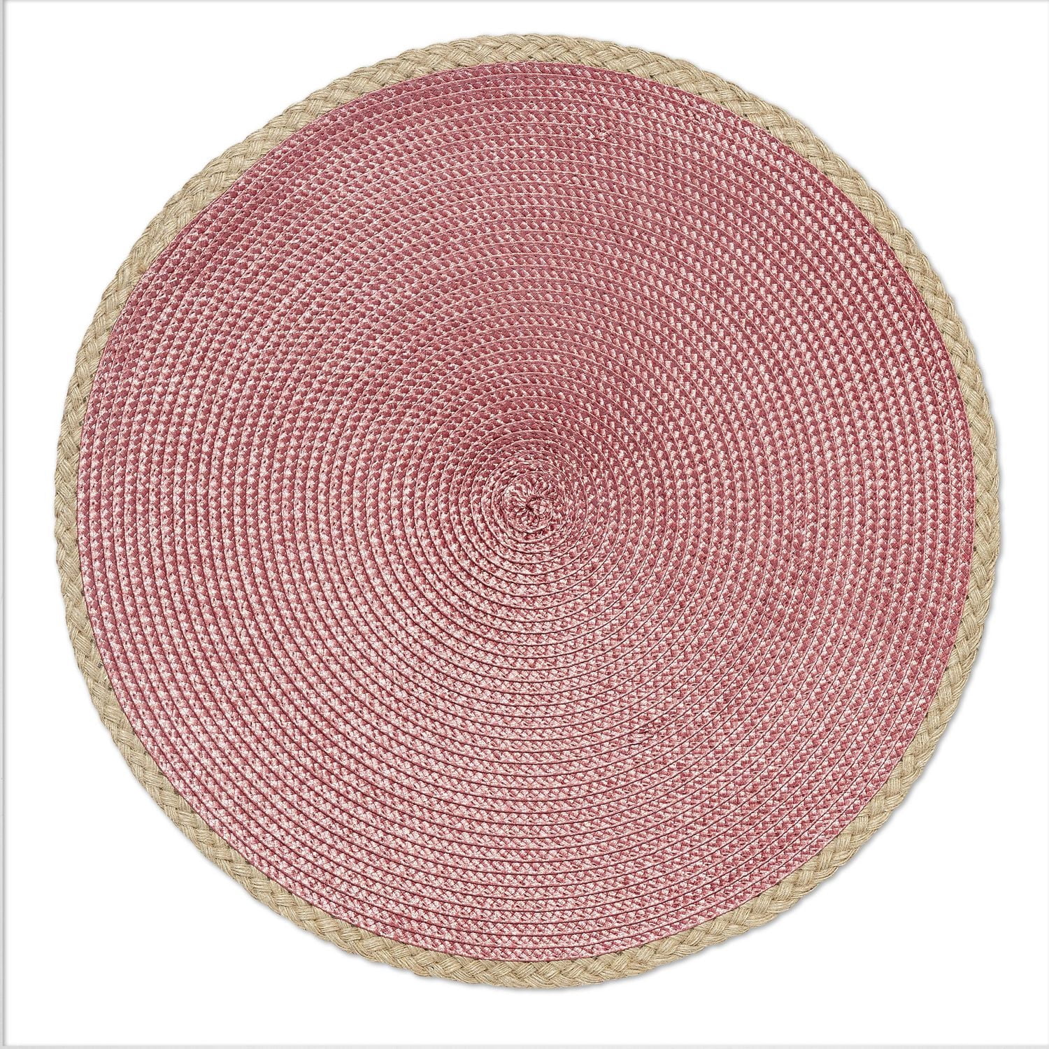 Napperon tissée Hometrends avec bord en jute, 15" de diamètre."