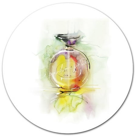 Metal Perfume Bottle - Design Art 'Perfume Bottle Watercolor' Oil Painting Print on Metal