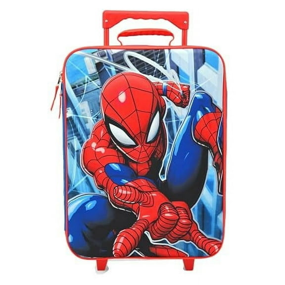 Fast Forward Spiderman Boys 16" Soft Luggage - Cute & Durable Carry-On Suitcase for Travel 16X12X5