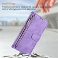 thumbnail image 6 of For Motorola Moto G Power 5G 2024 6.7-inch Wallet Case for Women Men Multi-Card Slots Zipper Wallet Leather Phone Case,Purple,For Moto G Power 5G 2024, 6 of 7