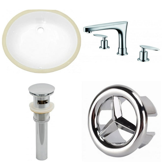 Imaginations Américaines 19.5-po. W Undermount Sink Ensemble Blanc