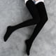 thumbnail image 4 of Calcetines largos de algodón hasta la rodilla para mujer, para otoño e invierno, color negro., 4 of 7