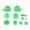 Green, variant on Full Set L R ABXY Z Keypads Buttons With 3D Thumbsticks Caps For GameCube Controller For NGC Accessories Spare Part Accessories