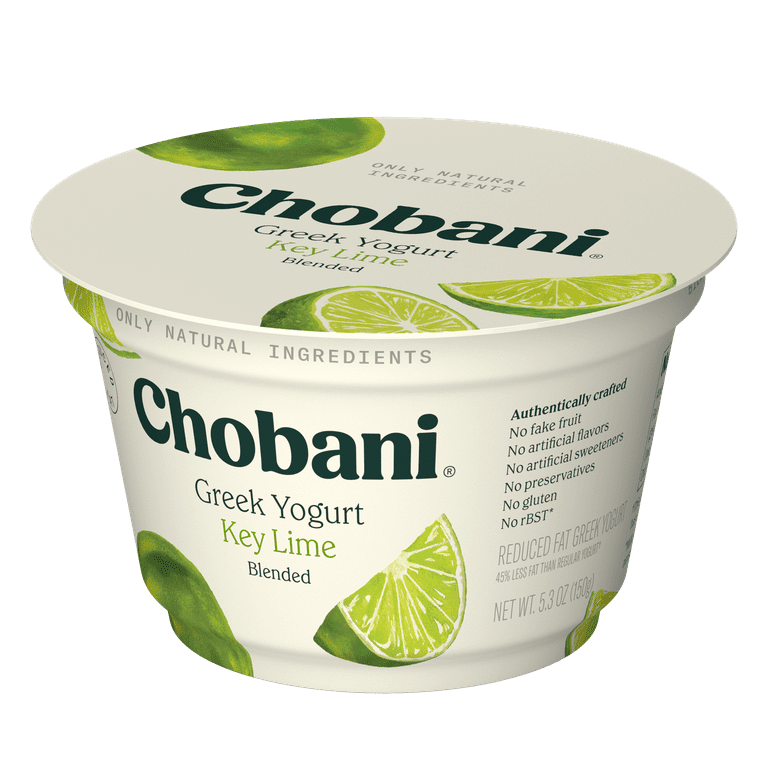 Chobani Low-Fat Greek Yogurt Key Lime Blended 5.3 oz Cup - Walmart.com