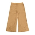 thumbnail image 4 of Soyumi Womens High Waisted Cargo Pants Y2K Baggy Wide Leg Casual Stretchy Jeans for Women Streetwear Pull On Trousers Pants, Khaki, 4 of 4