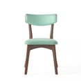 thumbnail image 7 of Noble House Sadie Indoor Mid Century Modern Fabric Dining Chairs, Set of 4, Mint+Walnut, 7 of 7