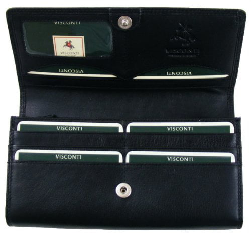 New Ladies Luxurious Quilt LEATHER Flap Over Purse/Wallet by Visconti Gift Boxed 