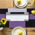 thumbnail image 4 of Table Runner Abstract Art Table Decoration for Kitchen Dinning Purple Black Patchwork Table Decoration for Indoor Outdoor Party Wedding Decor 13x90inch, 4 of 7