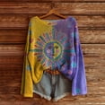 thumbnail image 3 of AJHSAKLt Pullover Sweaters for Women Art Print Casual Sweater Knitted Fashion Long Sleeve Crewneck Blouse Winter Warm Layer Top Lightweight Sweaters for Women Yellow, 3 of 3