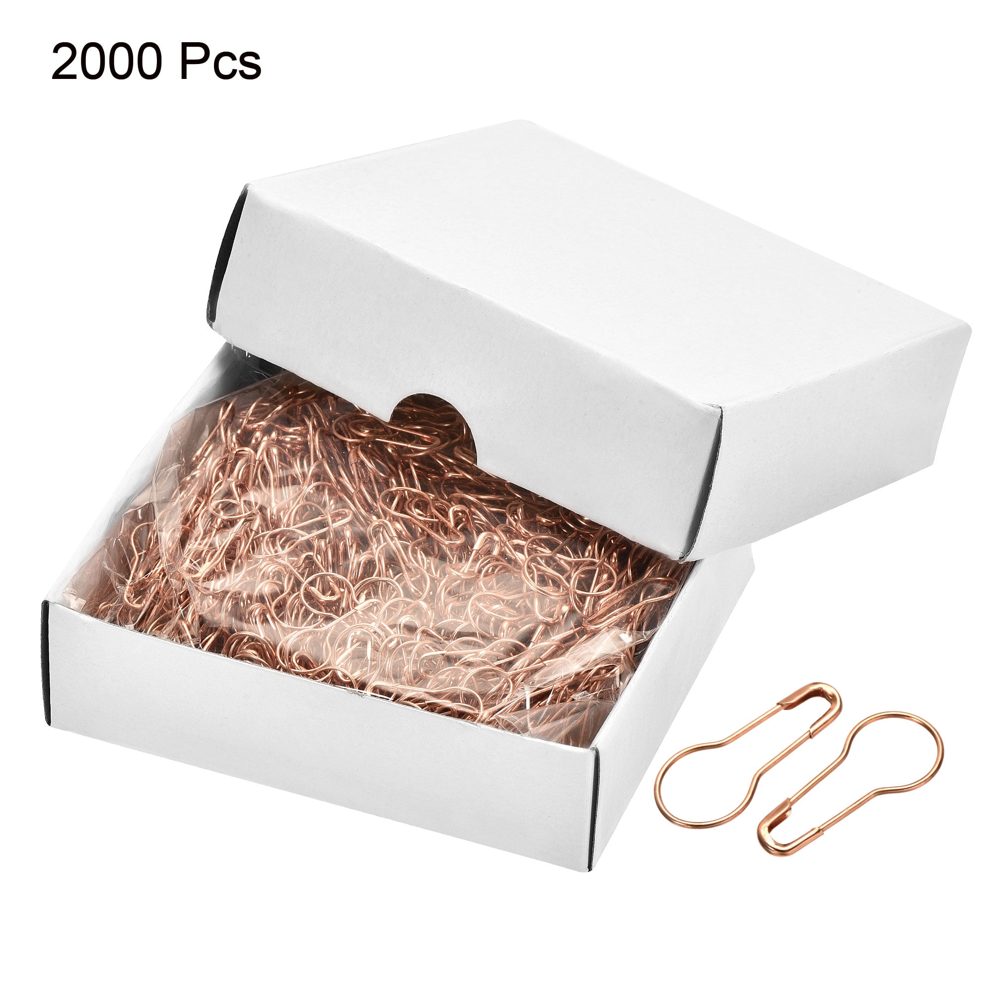 Uxcell 22mm/0.87 Inch Gourd Metal Bulb Safety Pins Sewing Pins for Office Rose Gold 2000 Pack