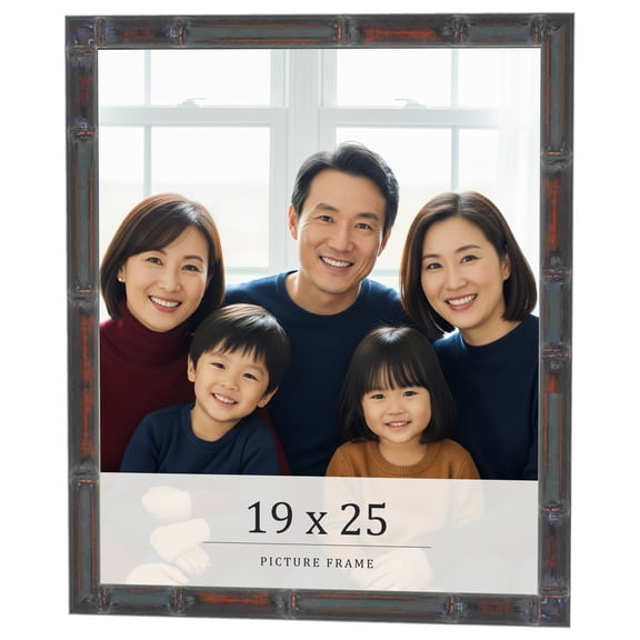 19x25 Frame Brown Bamboo with Dark Coffee/Walnut Finish | Solid Wood Picture Frame Width 0.75