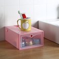 thumbnail image 3 of Clear Plastic Shoe Boxes Stackable Floding DIY Shoe Drawers Storage Container Organizers, 3 of 11